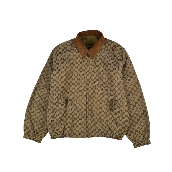 Gucci Monogram Reversible Canvas Collared Jacket - Large