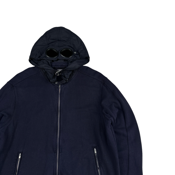 CP Company Vintage Navy Nylon Hood Goggle Hoodie - XXL