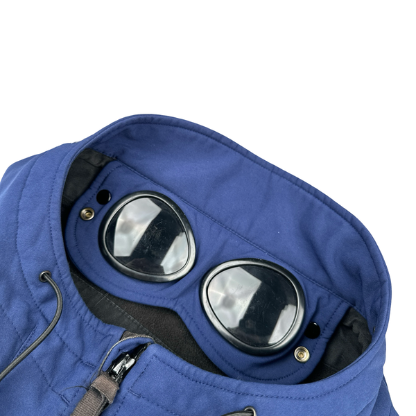 CP Company Deep Blue Soft Shell Goggle Jacket - Large