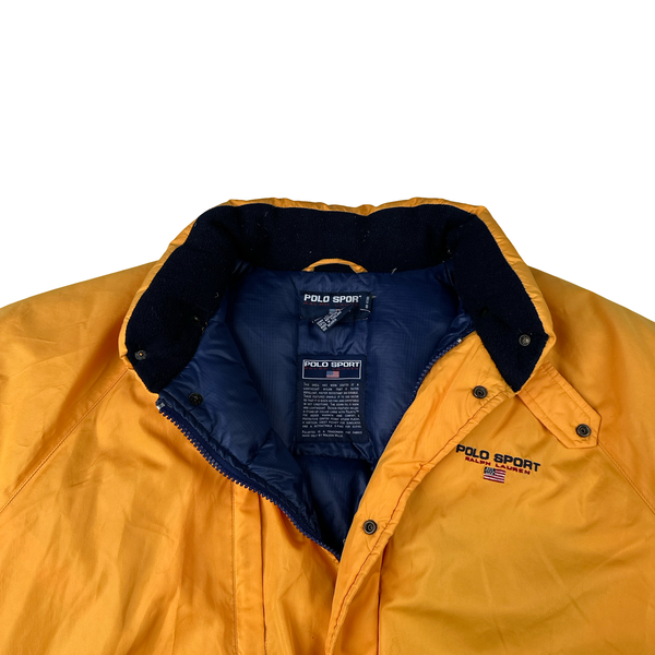 Ralph Lauren Polo Sport Yellow Padded Down Puffer Jacket - Large