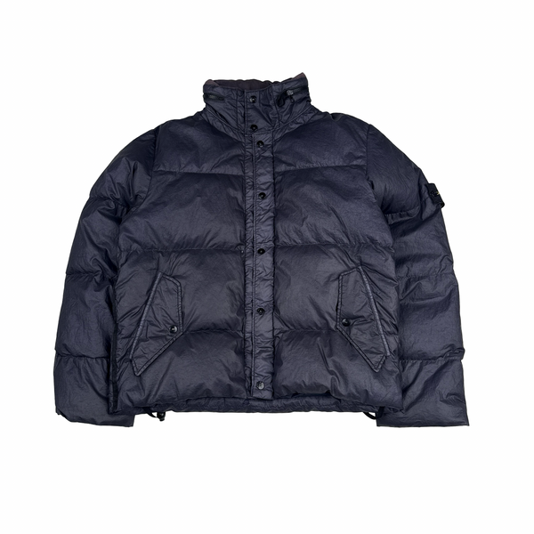 Stone Island 2003 Vintage Down Filled Navy Nylon Jacket - Small