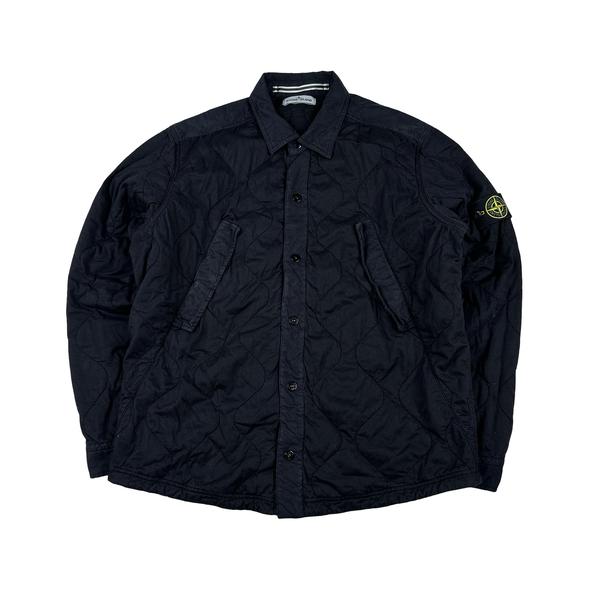 Stone Island Thick Cotton Navy Quilted Overshirt - XXL