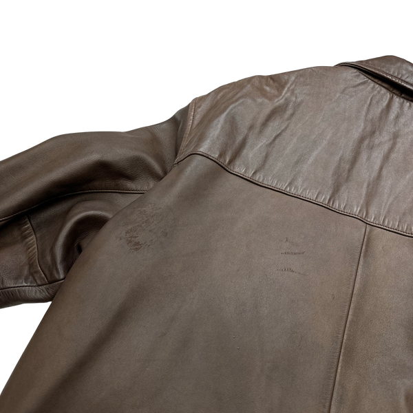 Ralph Lauren Brown Heavyweight Leather Jacket - Medium