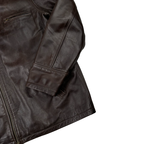 Blue Harbour Brown Heavyweight Leather Jacket - Large