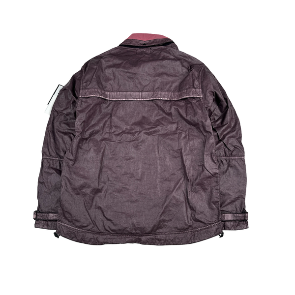 Stone Island 2025 Raw Linen Plated OVD Purple Zipped Jacket - Medium