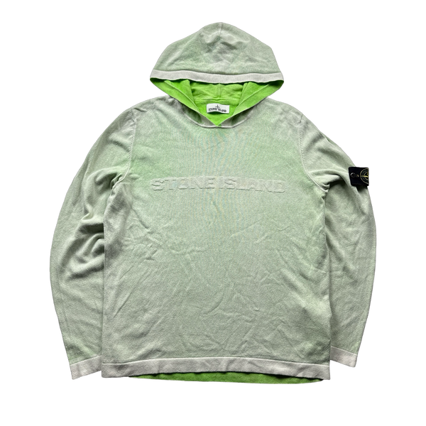 Stone Island 2016 Green Hand Sprayed Dust Spellout Hoodie - XL