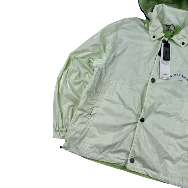 Stone Island Green Prismatico Ripstop Reflective Spellout Jacket - Small - Large
