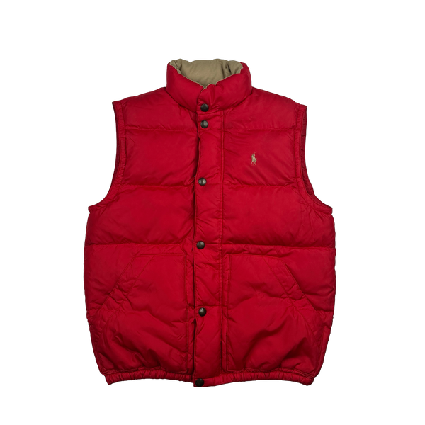 Ralph Lauren Red Down Puffer Gilet - Small