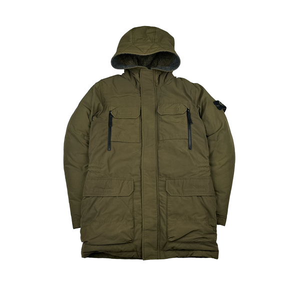 Stone Island 2018 Khaki Down Filled Multi Zipped Jacket - Small