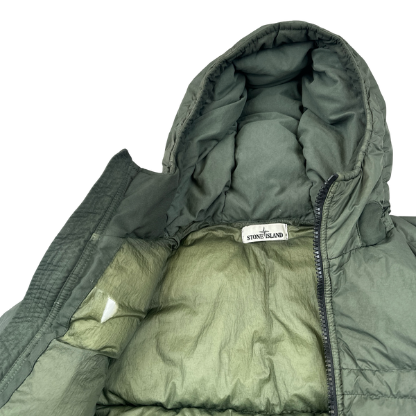 Stone Island 2020 Moss Green Crinkle Reps Puffer Jacket - Small