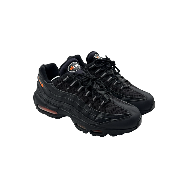 Nike Air Max 95 Black Orange Leather Trainers - UK 8.5