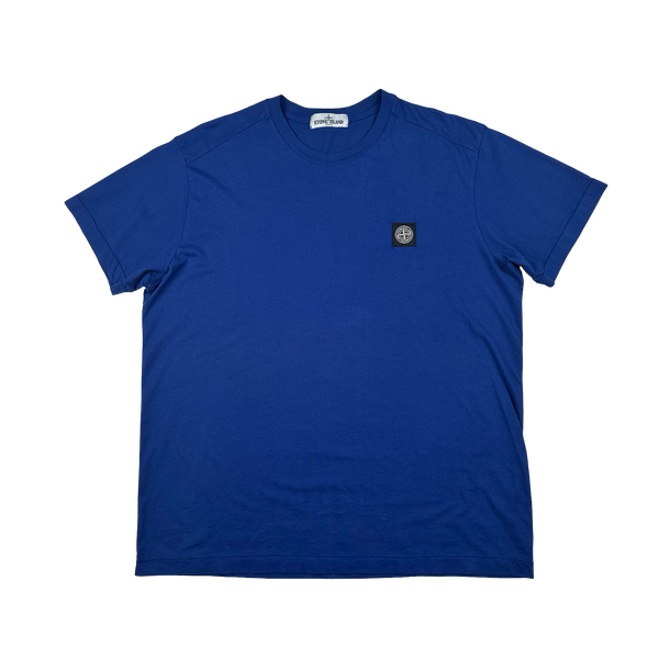 Stone Island Blue Cotton Patch T Shirt - XXL