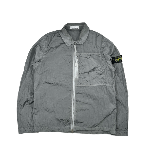 Stone Island 2025 Silver Nylon Metal Overshirt - Medium