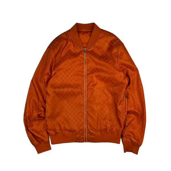 Gucci Monogram Reversible Orange Zipped Jacket - XL