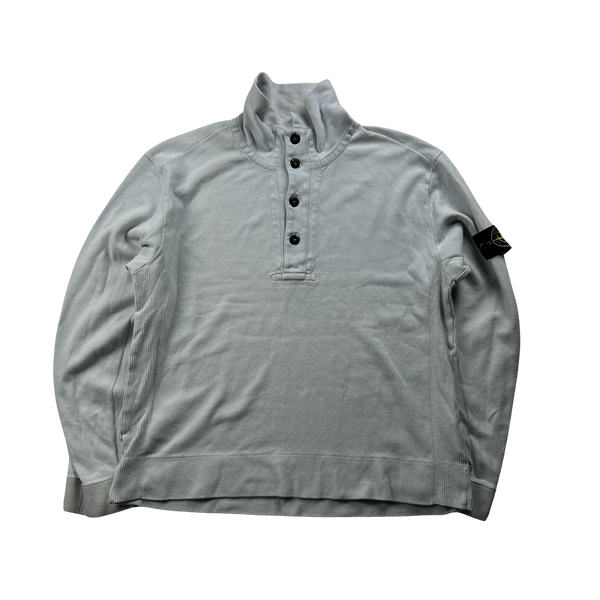 Stone Island 2001 Vintage Quarter Zipped Buttoned Pullover - Large