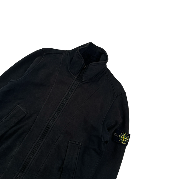 Stone Island 2015 Black High Neck Front Liner Fleece Jumper - Small