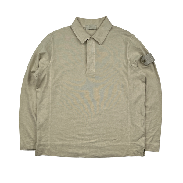 Stone Island 2023 Beige Ghost Long Sleeve Polo Jumper - Large