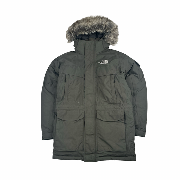 North Face Khaki Hyvent Fur Hood Down Filled Parka Jacket - XS