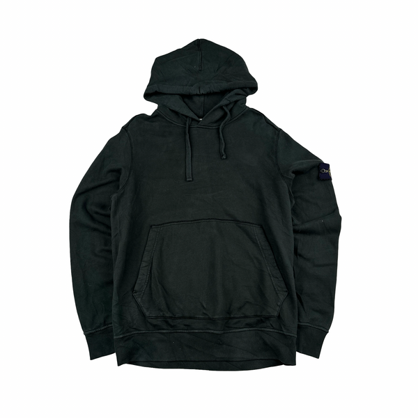 Stone Island 2019 Washed Green Cotton Pullover Hoodie - Large