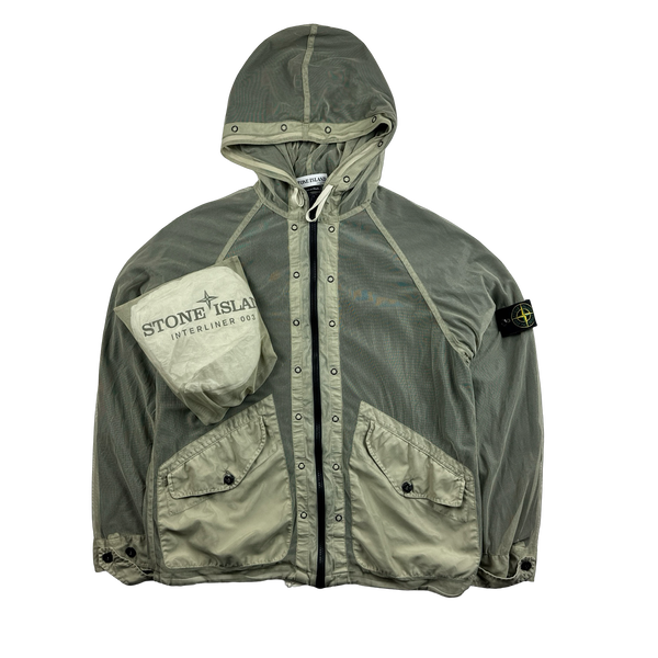 Stone Island 2003 Interliner 3 in 1 Mesh Hooded Jacket - Medium 