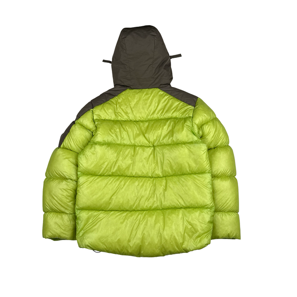 CP Company Neon/Khaki DD Shell Lens View Puffer Jacket - Large
