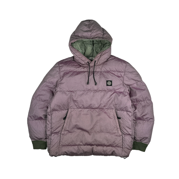 Stone Island Purple Green Lined Poly Colour Frame Down TC Jacket - Large