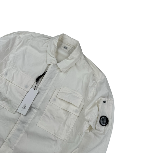 CP Company White Cotton Overshirt - Large