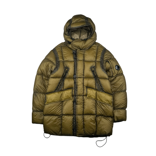 CP Company Khaki DD Shell Long Parka Down Puffer - Small