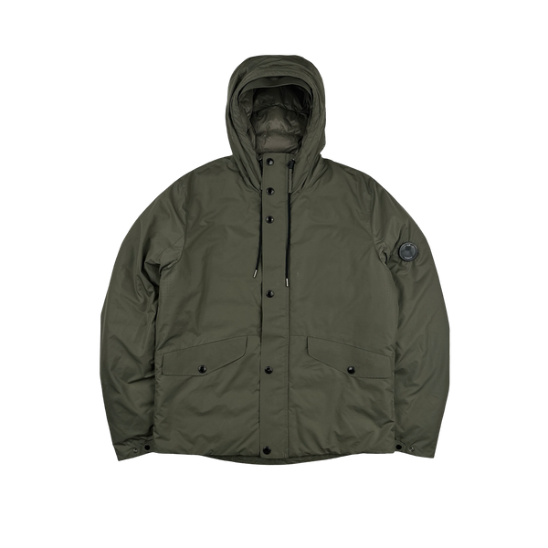 CP Company Khaki Micro M Down Filled Puffer Jacket - Large