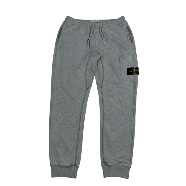Stone Island Grey Cotton Jogging Bottoms - Medium
