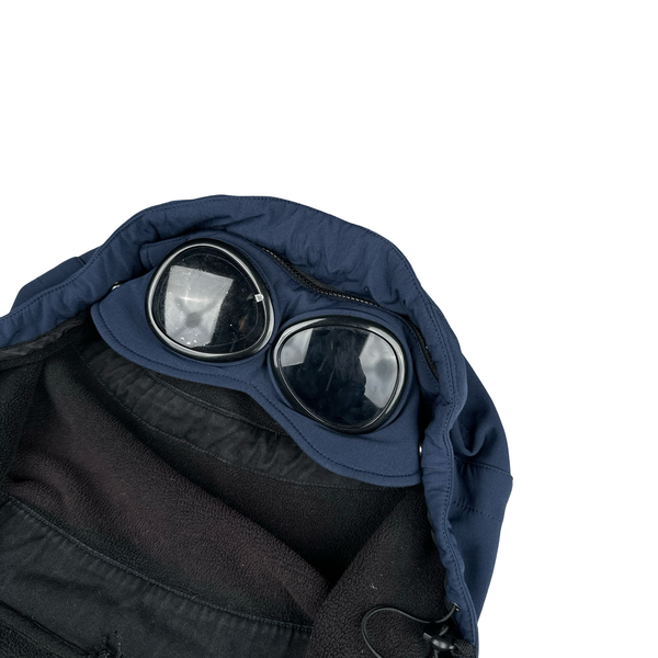 CP Company Navy Soft Shell Goggle Asymmetric Zip Jacket - Medium