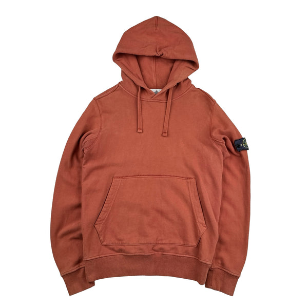 Stone Island Terracotta Cotton Pullover Hoodie - Small