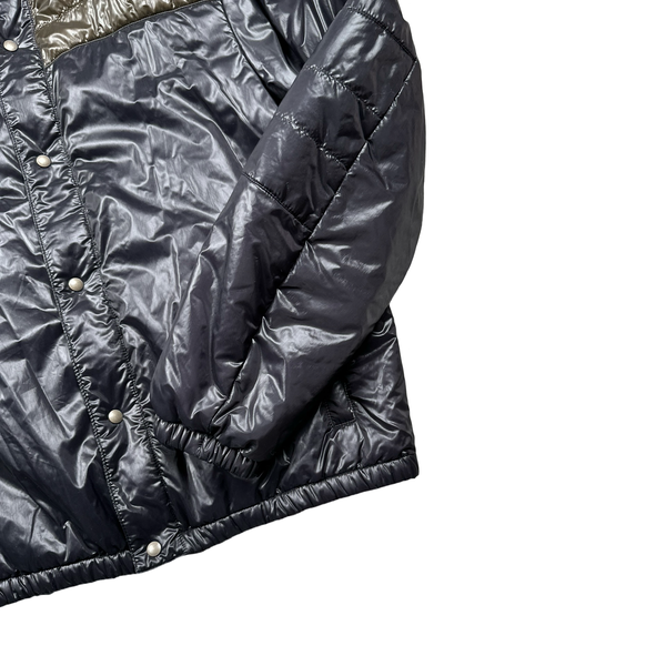 Prada Black/Khaki Nylon Down Padded Bomber Jacket - Large