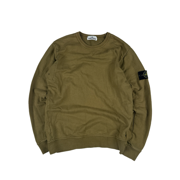 Stone Island 2017 Khaki Cotton Crewneck - Medium