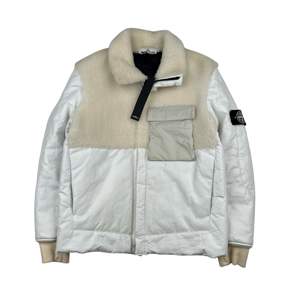 Stone Island 2017 Feather Leather Primaloft Lined Fur Jacket - Medium