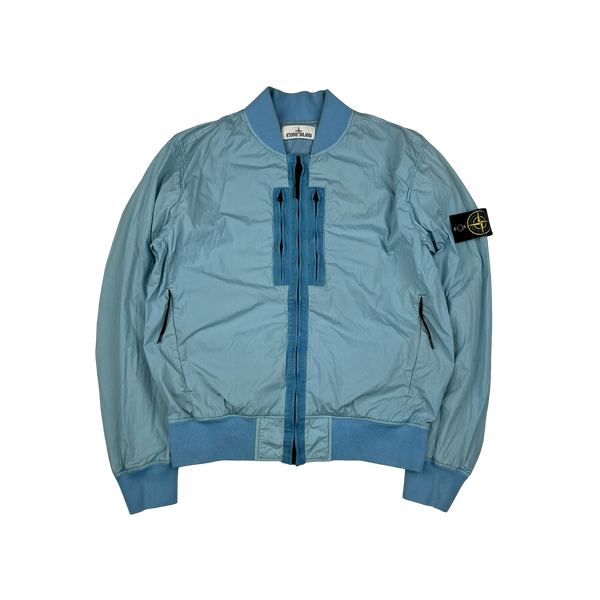 Stone Island 2017 Blue Garment Dyed Crinkle Reps Jacket - Medium