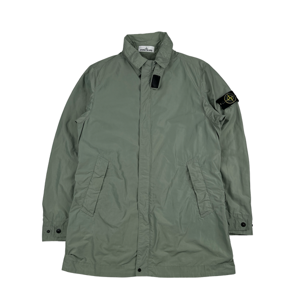 Stone Island 2019 Khaki Micro Reps Long Jacket - Medium