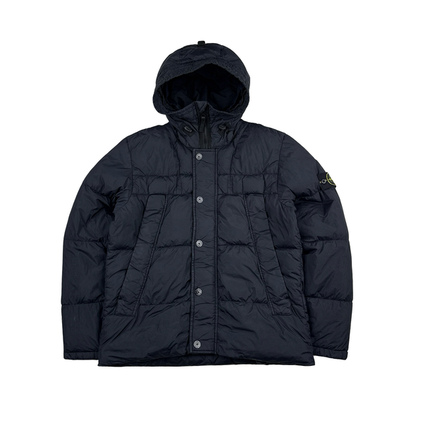 Stone Island 2015 Navy Crinkle Reps Puffer Jacket - XL