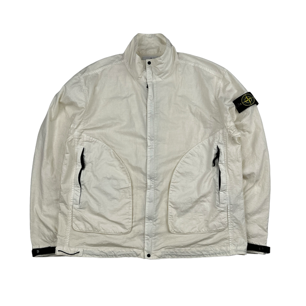Stone Island 2025 Organic Nylon Panama TC Zipped Jacket - Large