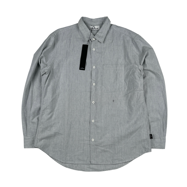 Stone Island 2016 Blue Linin Blend Stellina Buttoned Shirt - XXL