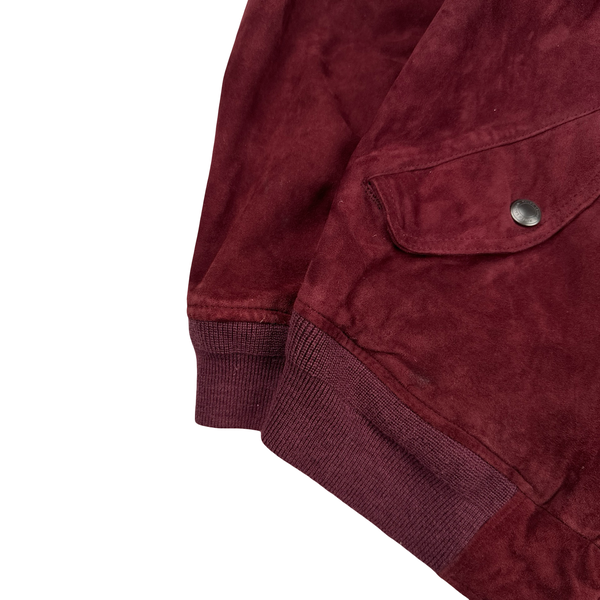 Ralph Lauren Burgundy Heavyweight Suede Jacket - Small