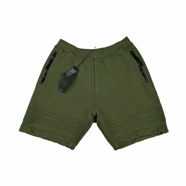 Stone Island 2022 Green Compass Thick Cotton Shorts - Medium