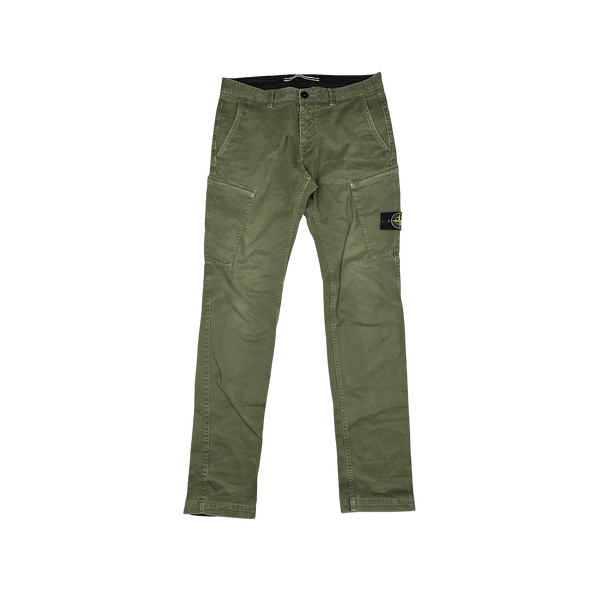 Stone Island 2017 Green Skinny Fit Cargo Trousers - 32"