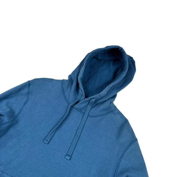 Stone Island 2020 Blue Cotton Pullover Hoodie - Large