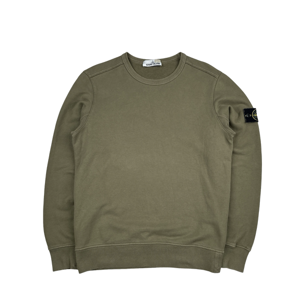Stone Island 2018 Khaki Cotton Crewneck - Medium