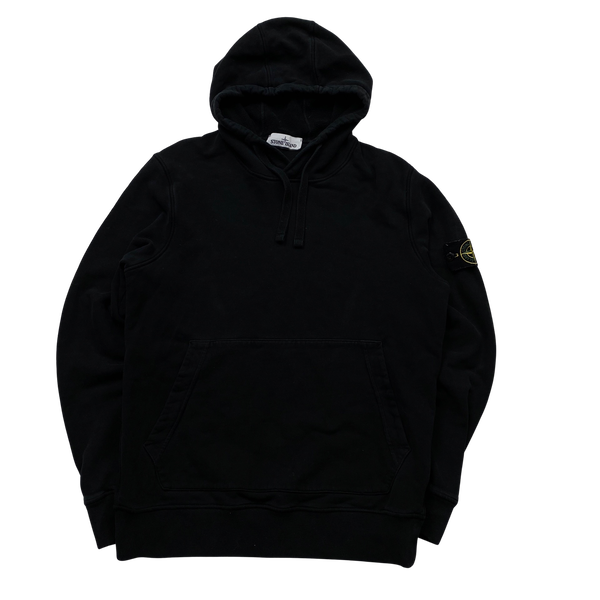 Stone Island 2020 Black Cotton Pullover Hoodie - Medium