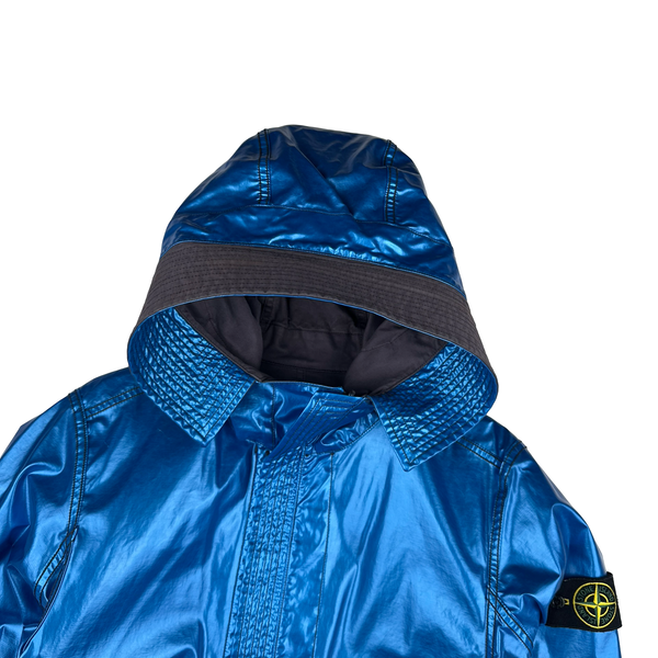 Stone Island Reversible Electric Chrome Blue Spaceman Raso Gommato