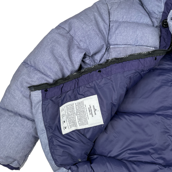 Stone Island Purple Lino Resinato Down-TC Puffer Jacket - Small