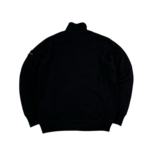 Stone Island 2024 Zipped Cotton Black Jumper - Small