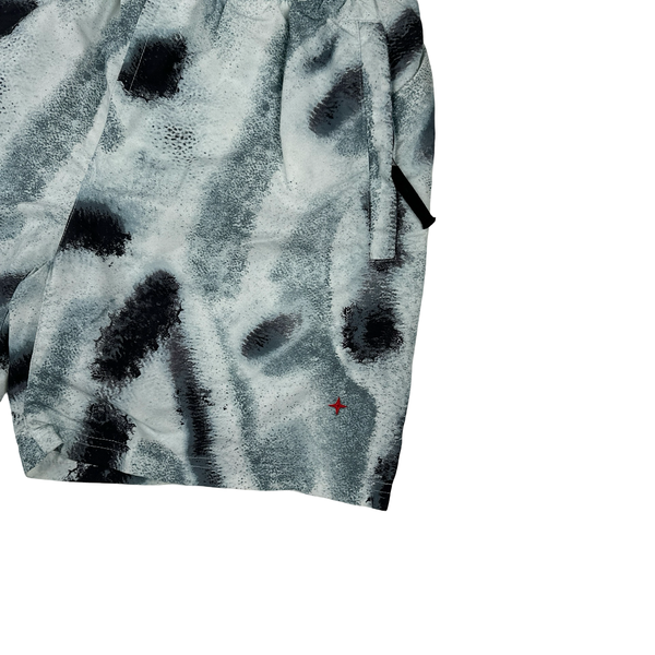 Stone Island Marina Reef Camouflage Spellout Swim Shorts - Small